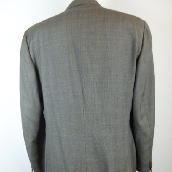 BELVEST suit 2 piece gray wool 2 button plaid jacket pants 42 made in Italy - Picture 10 of 11